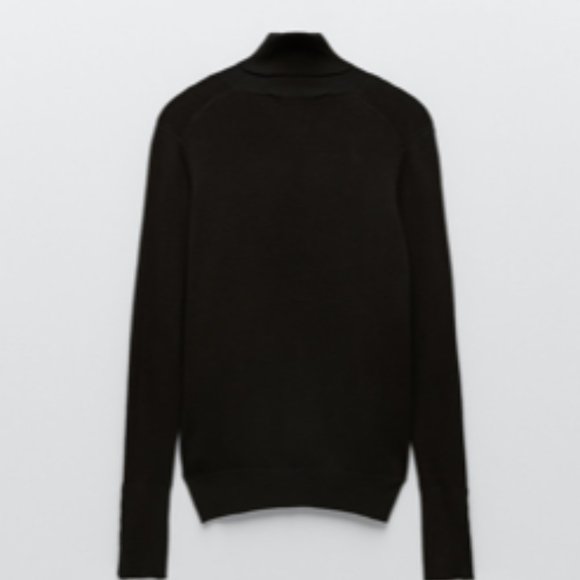Zara High Collar Knit Sweater w Metal Button Trim - Picture 1 of 1